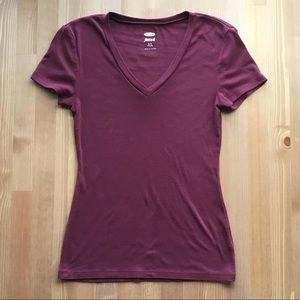Old Navy V Neck Berry Red Shirt